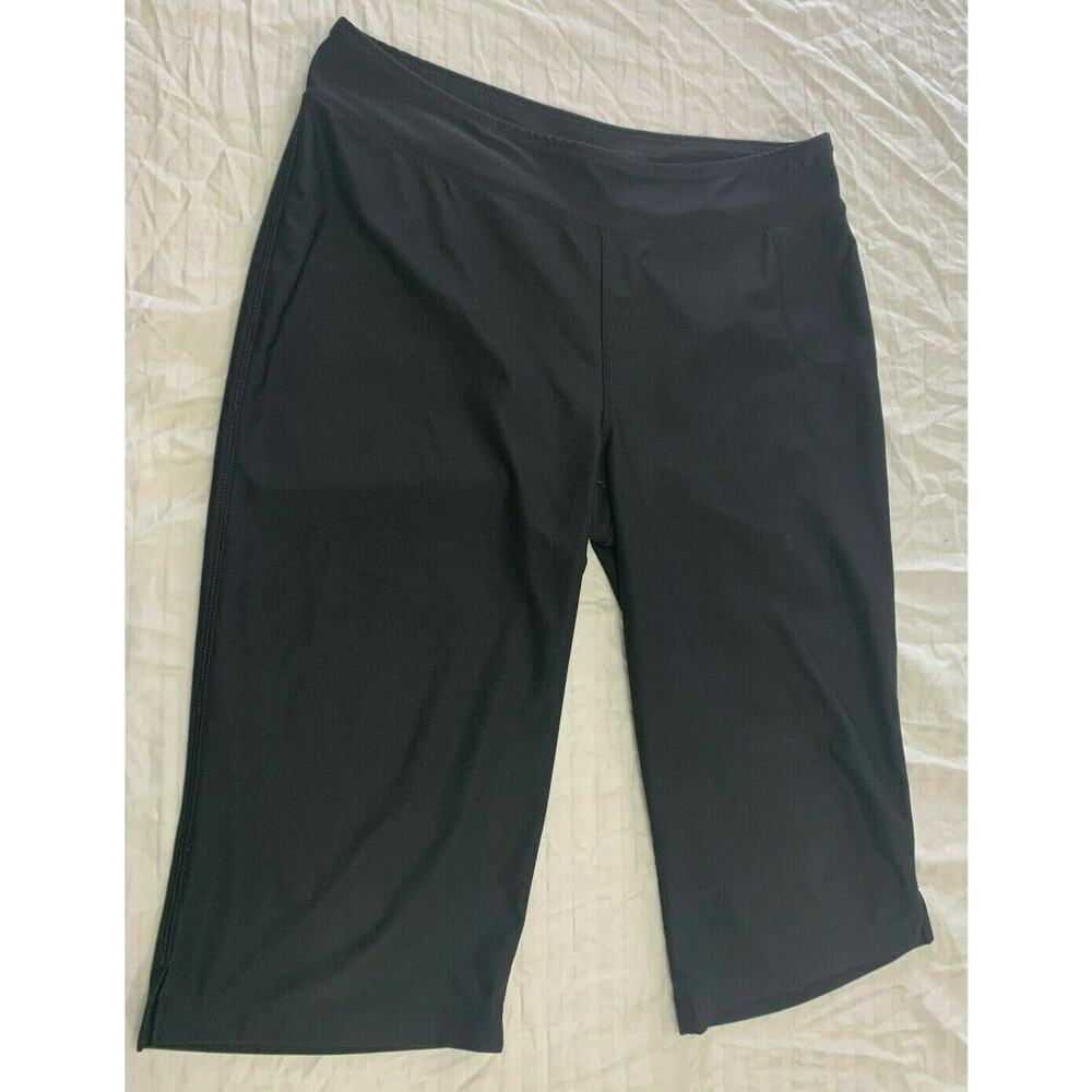 🫐 CASCADE SPORT WOMENS ATHLETIC YOGA PULL ON CAPRIS PANTS SIZE L. 🫐